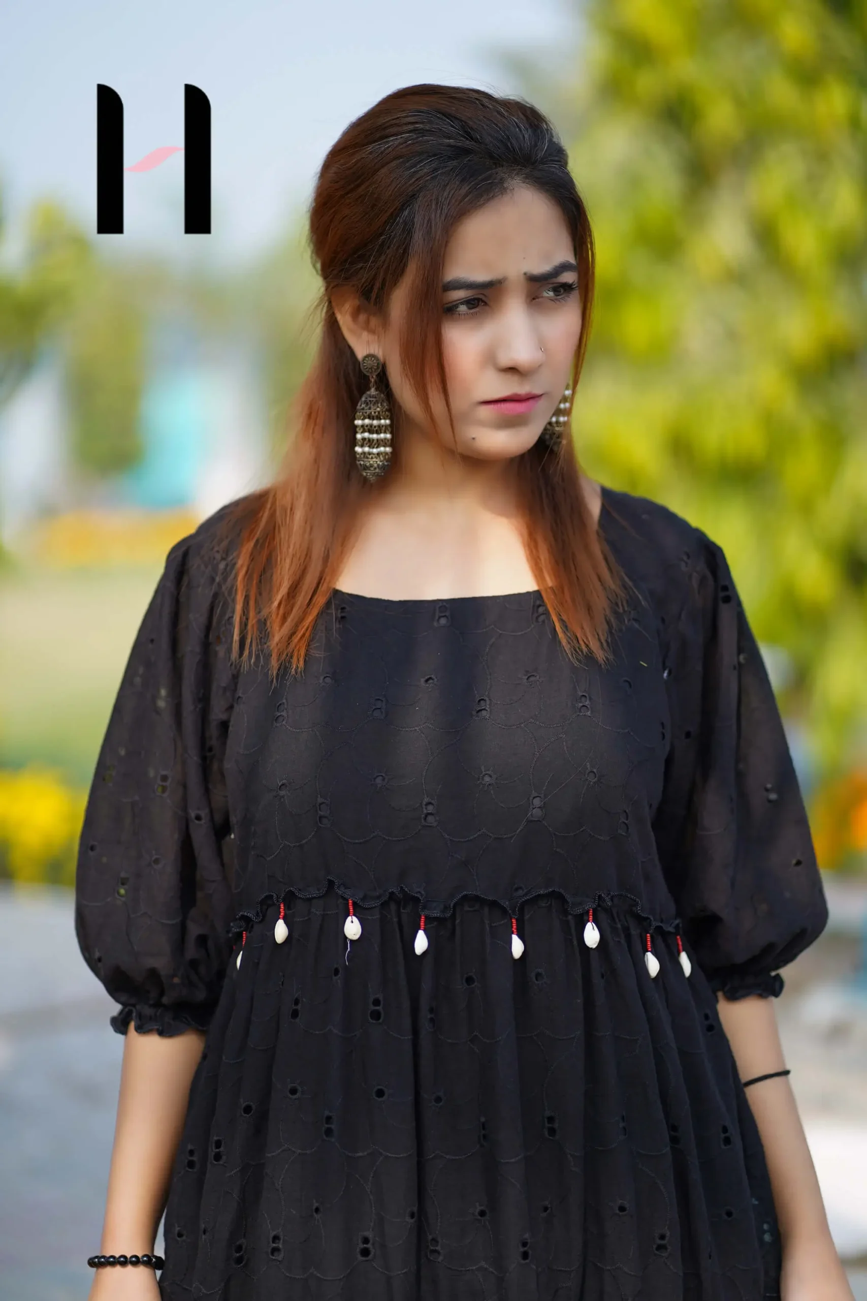 Black Chikankari Maxi Set Black Chikankari Maxi Set with Golden Coin Embroidery