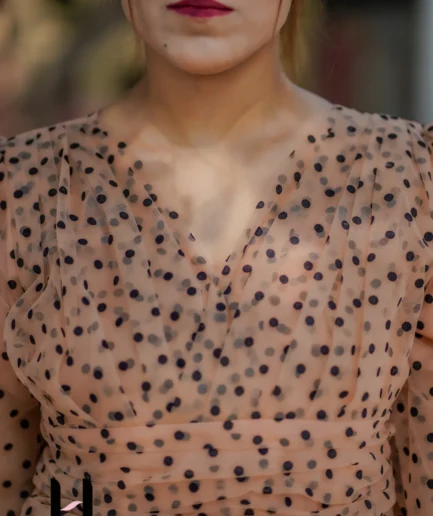 Short Velvet Polka Dot Net Gown by Hannah Syed