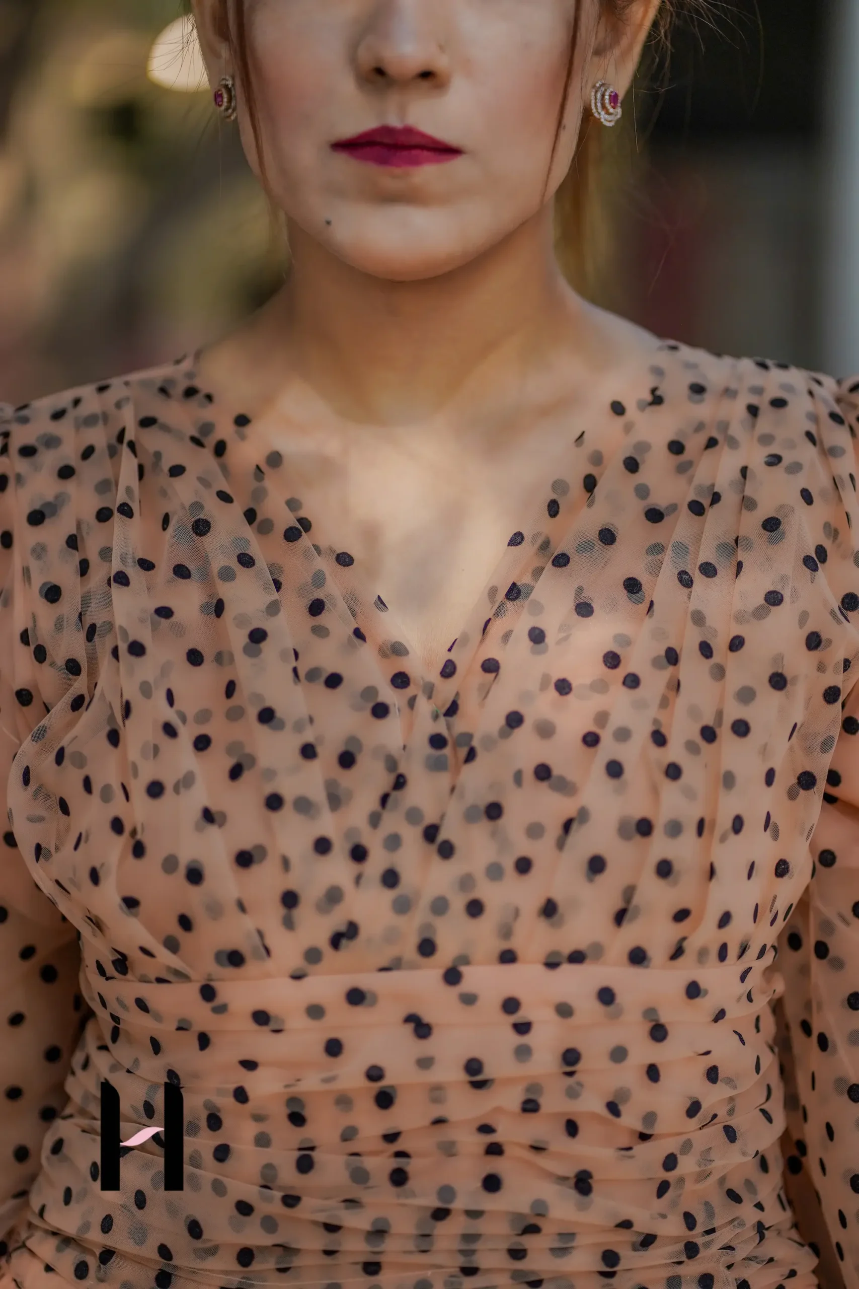 Short Velvet Polka Dot Net Gown Short Velvet Polka Dot Net Gown by Hannah Syed