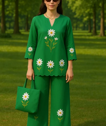 Deep Green Co-Ord Set by Hannah Syed