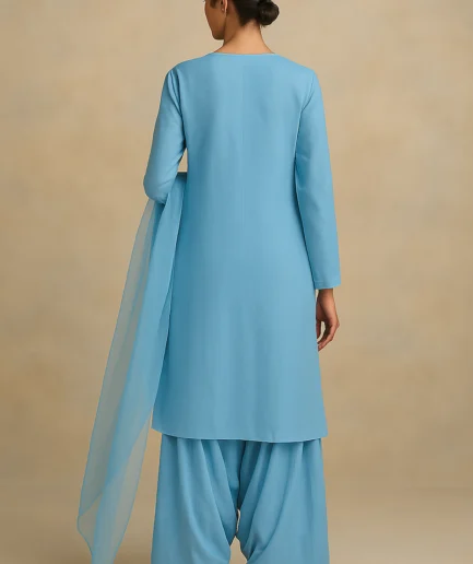 Hippe/sky blue Farshi Shalwar kameez