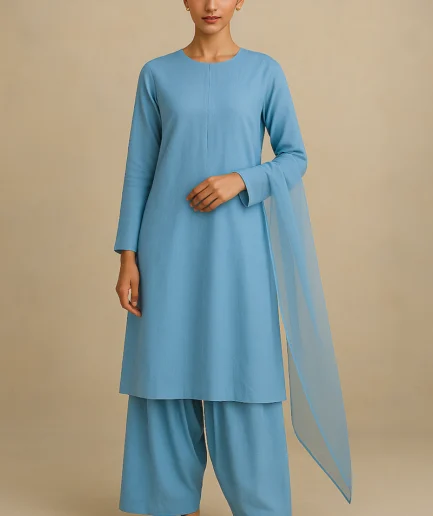 Hippie blue farshi shalwar kameez